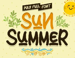 Sun Summer - Personal Use font