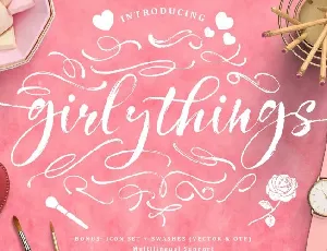 Girly Things Brush font