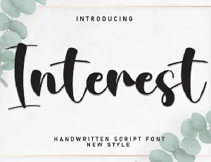 Interest Script font