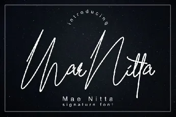 Mae Nitta Signature font