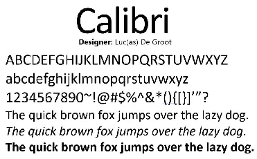 Calibri font