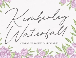 Kimberley Waterfall Monoline Calligraphy font