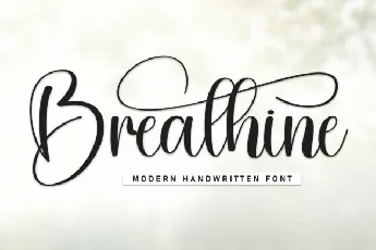 Breathine Script font