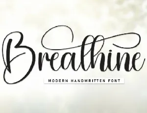 Breathine Script font