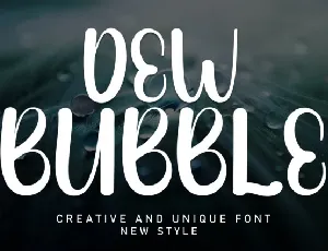 Dew Bubble Display font