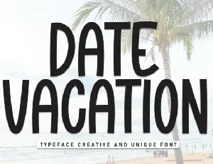 Date Vacation Display font