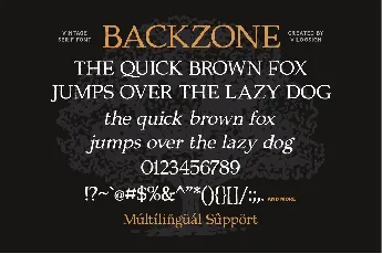 Backzone font