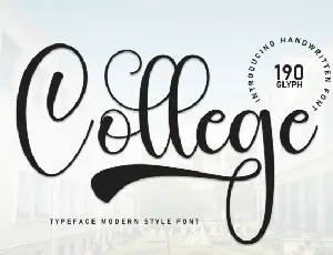 College Script font