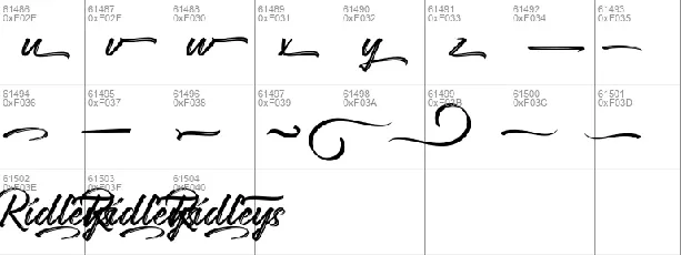 Ridleys Demo font