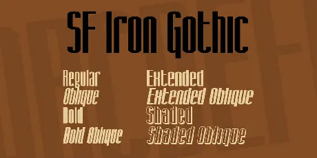 SF Iron Gothic font