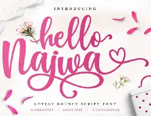 Hello Najwa Script font