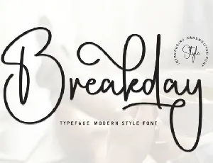 Breakday Script font