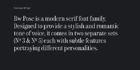 Bw Pose Family font