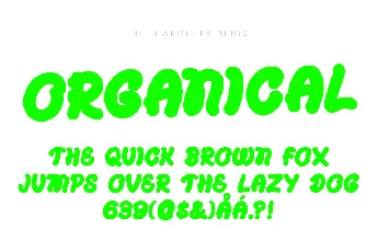 ORGANICAL PERSONAL USE font