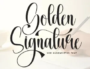 Golden Signature Calligraphy font