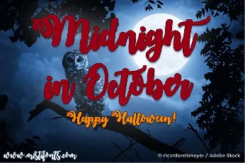 Midnight in October font