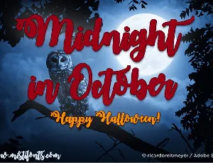 Midnight in October font