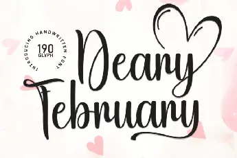 Deary February Script font