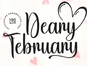 Deary February Script font