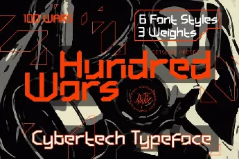 Hundred Wars Cyber Tech Typeface font