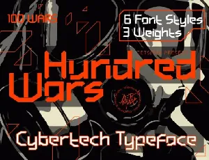 Hundred Wars Cyber Tech Typeface font
