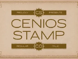 Cenios Stamp font