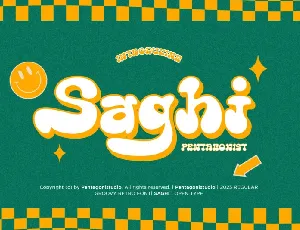 Saghi | Groovy Retro font