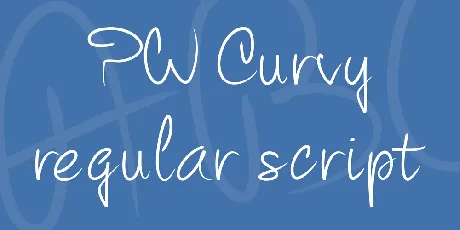 PW Curvy regular script font