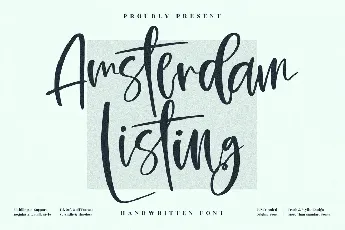 Amsterdam Listing font