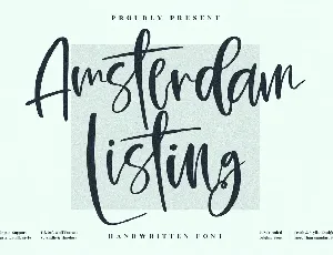 Amsterdam Listing font