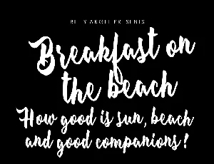 Breakfast on the beach Personal font