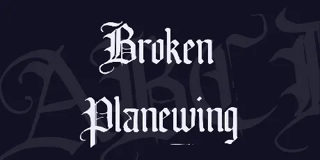 Broken Planewing font