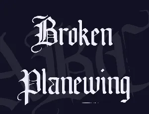 Broken Planewing font