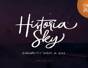 Historia Sky Script font