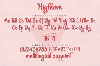 Highlove -Personal Use font