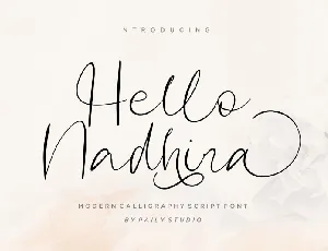 Hello Nadhira Calligraphy font