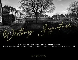 Westbury Signature Demo font