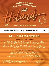 Heland - Personal Use font