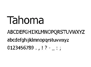 Tahoma font