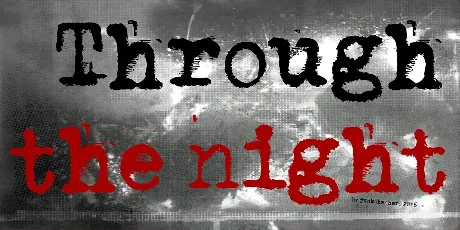 Through the night font