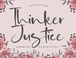 Thinker Justice Modern Handwritten font