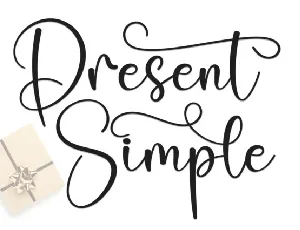 Present Simple Script font