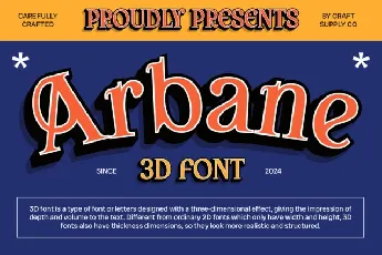 Arbane 3D font