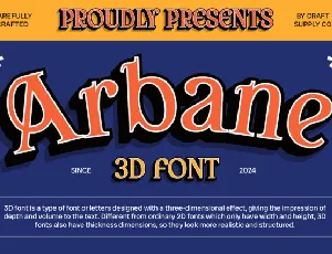 Arbane 3D font