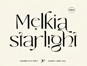 Melkia Starlight font