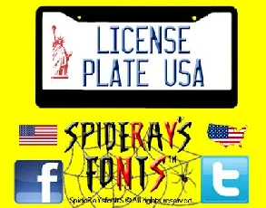 License Plate Usa font