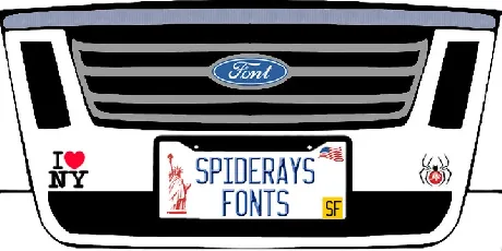 License Plate Usa font