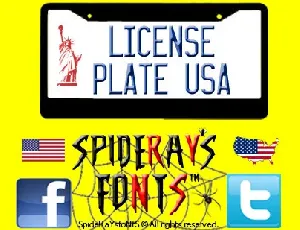 License Plate Usa font