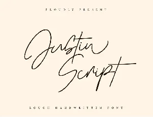 Justin script Personal use font