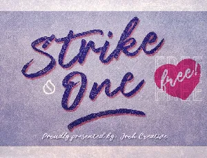 Strike One Script Free font